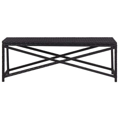 vidaXL Garden Bench 120 cm Poly Rattan Black 2