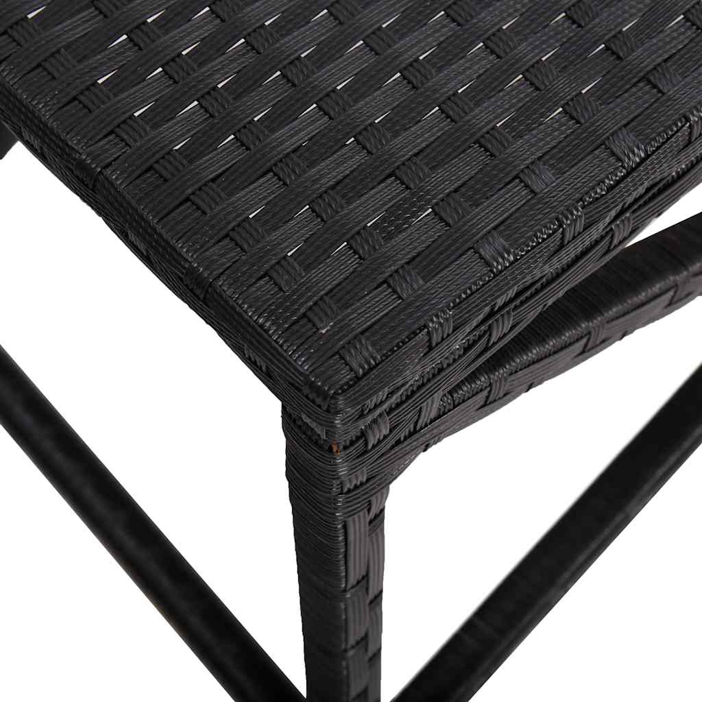 vidaXL Garden Bench 120 cm Poly Rattan Black 4