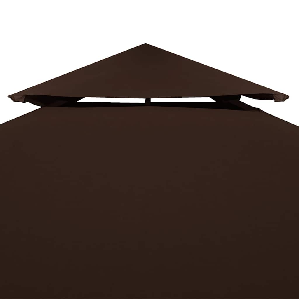 vidaXL 2-Tier Gazebo Top Cover 310 g/m² 3x3 m Brown 3
