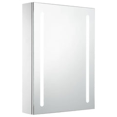 LED Bathroom Mirror Cabinet 50x13x70 cm White and silver