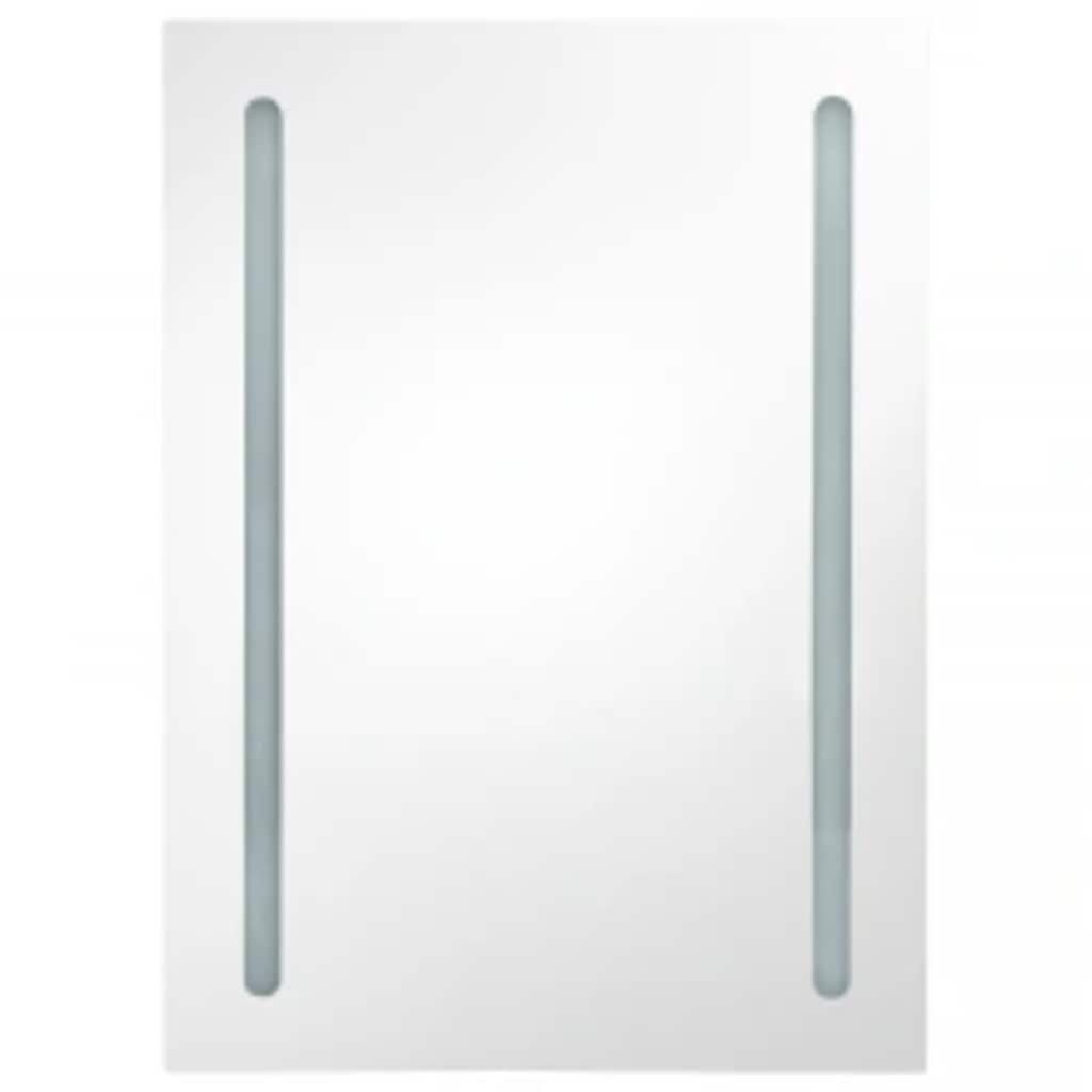 LED Bathroom Mirror Cabinet 50x13x70 cm White and silver