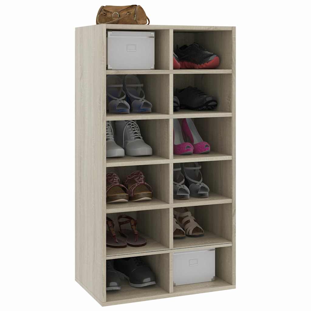 vidaXL Shoe Rack | Sonoma oak | Engineered wood | 54x34x100.5 cm | Shoe Rack 3