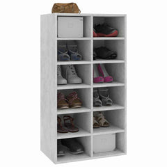 vidaXL Shoe Rack | Concrete Grey | Engineered Wood | Medium | Shoe Rack 3
