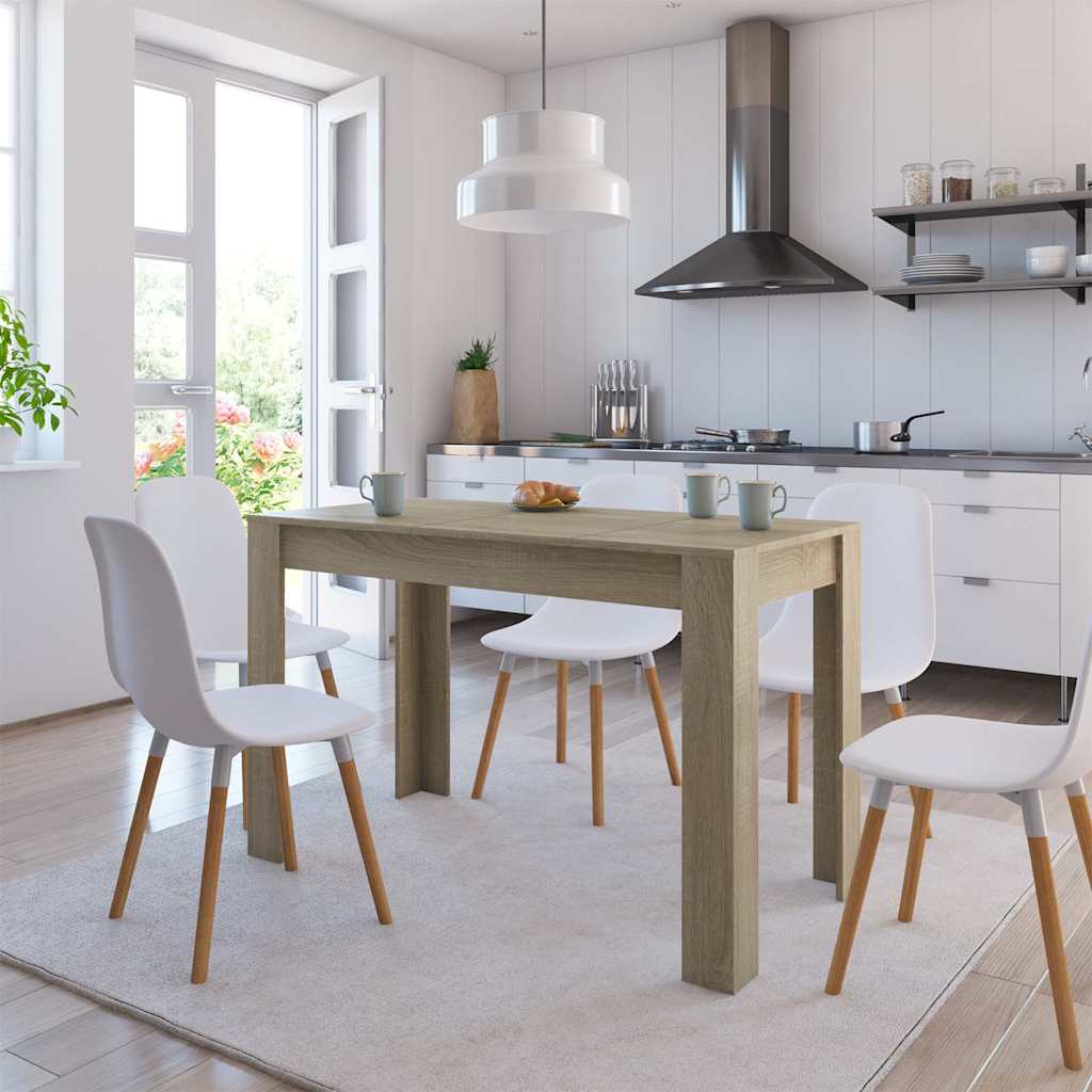 Dining Table Engineered Wood in Sonoma Oak