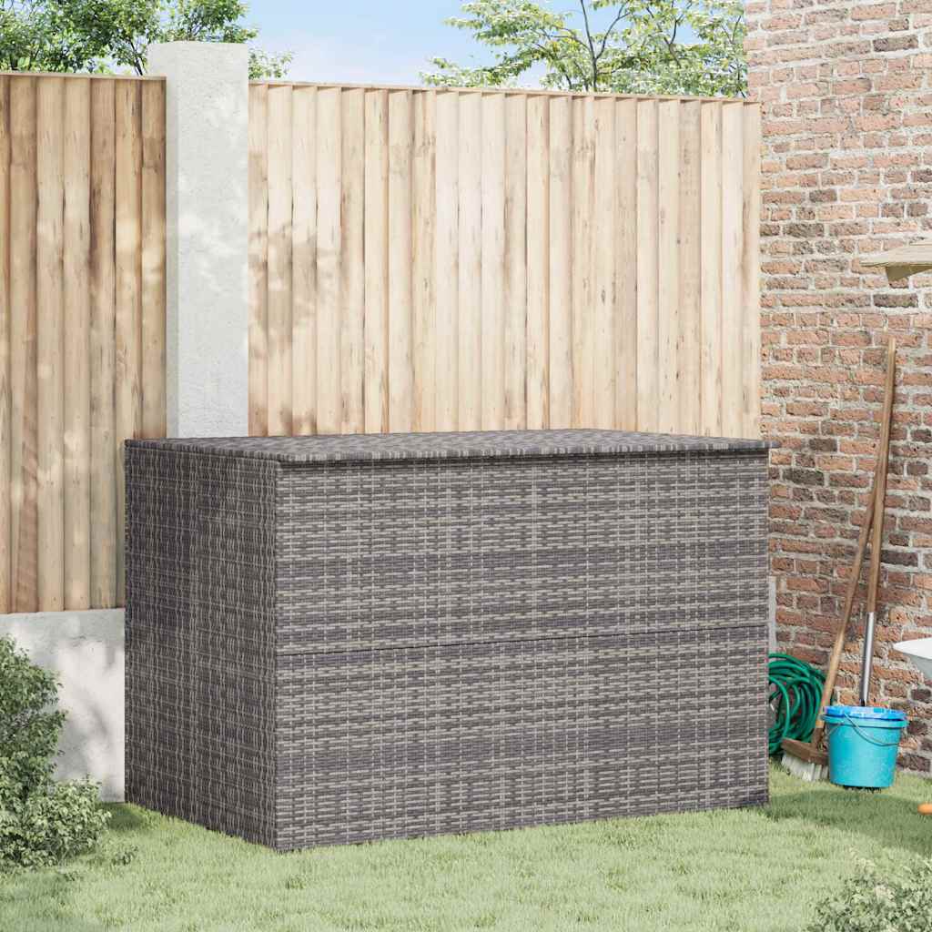 vidaXL Garden Storage Box Grey 150x100x100 cm Poly Rattan 1