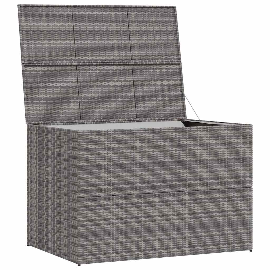 vidaXL Garden Storage Box Grey 150x100x100 cm Poly Rattan 4