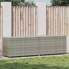 Garden Storage Box Poly Rattan Grey 200 x 50 x 60 cm