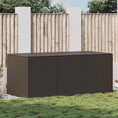 Garden Storage Box Poly Rattan Brown 180 x 90 x 70 cm