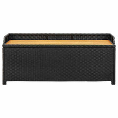 vidaXL Garden Storage Bench 120 cm Poly Rattan Black 4