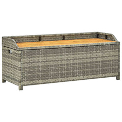 vidaXL Garden Storage Bench 120 cm Poly Rattan Grey 2