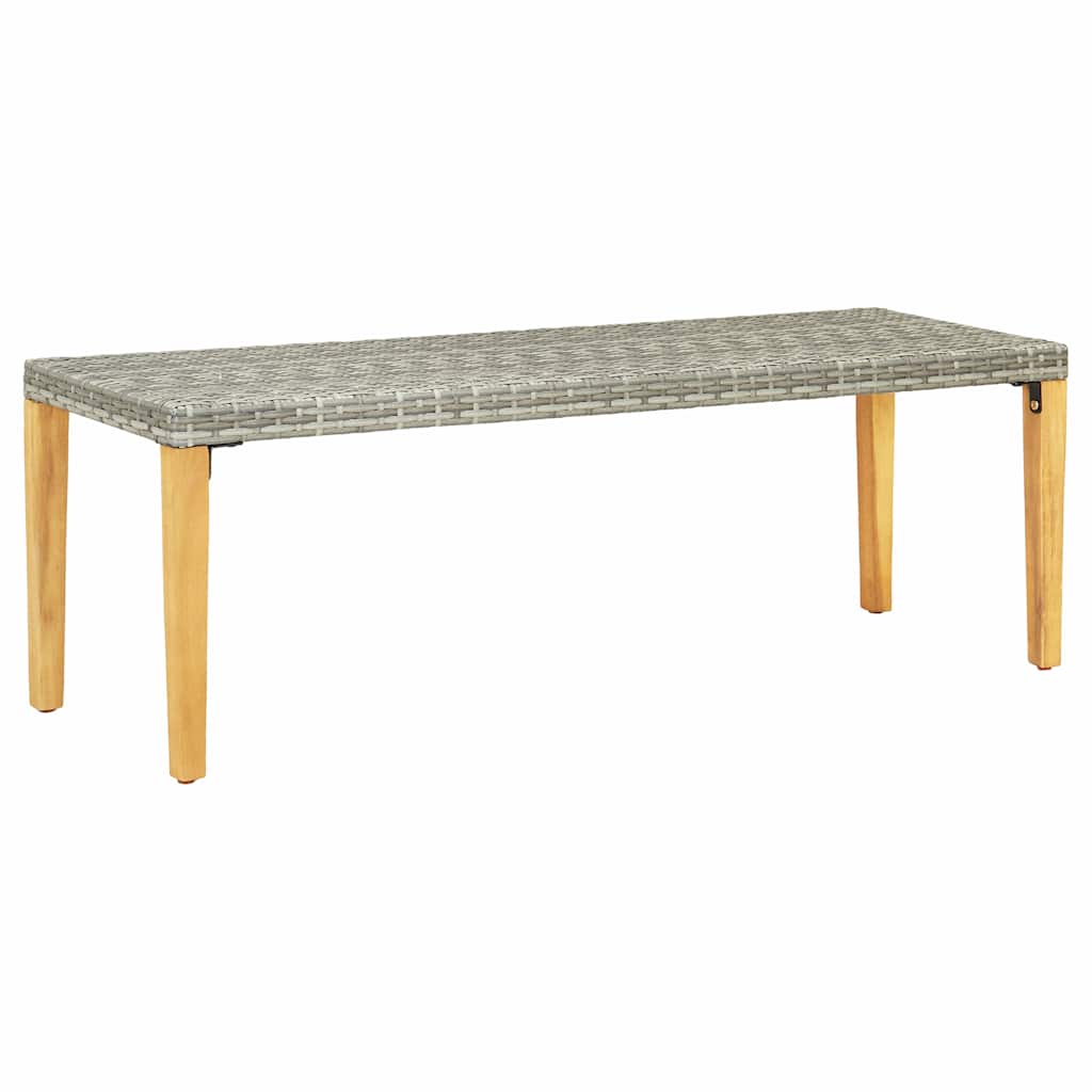 vidaXL Garden Bench 80 cm Poly Rattan Grey 1