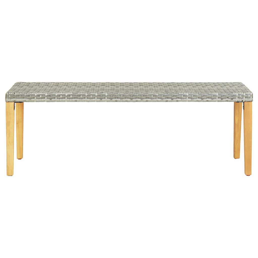 vidaXL Garden Bench 80 cm Poly Rattan Grey 2