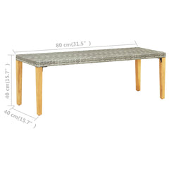 vidaXL Garden Bench 80 cm Poly Rattan Grey 5
