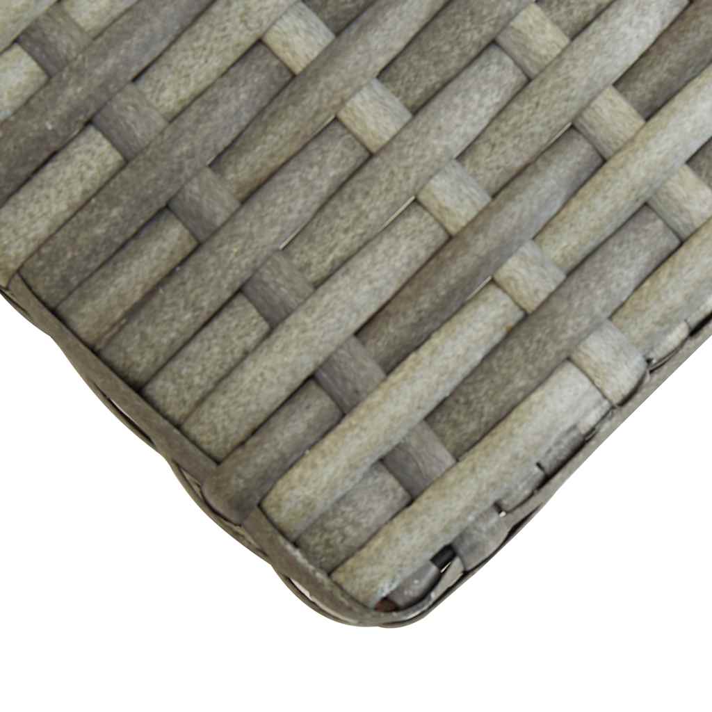 vidaXL Garden Bench 120 cm Grey Poly Rattan and Solid Acacia Wood 4