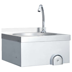 51113 vidaXL Hand Wash Sink with Faucet and Soap Dispenser Stainless Steel 4