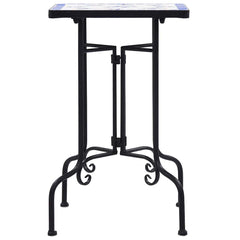 vidaXL Side Table | Blue and White | Iron and Ceramic | Small | Durable 2