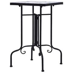 vidaXL Side Table | Blue and White | Iron and Ceramic | Small | Durable 3