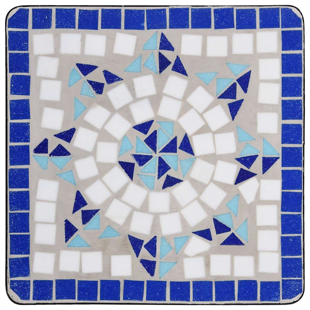 vidaXL Side Table | Blue and White | Iron and Ceramic | Small | Durable 4