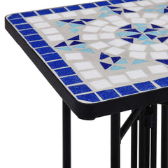 vidaXL Side Table | Blue and White | Iron and Ceramic | Small | Durable 5