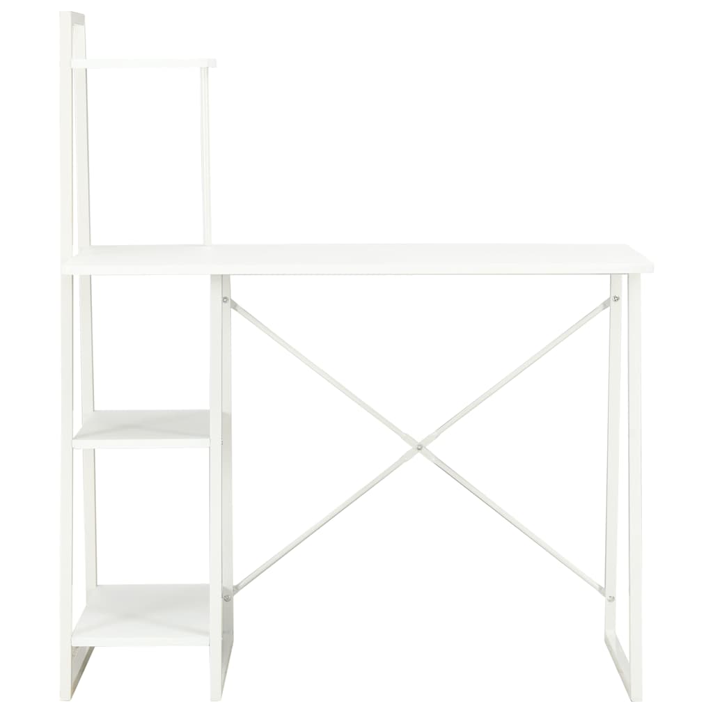 vidaXL Desk | White | Engineered wood, Powder-coated steel | Medium 2