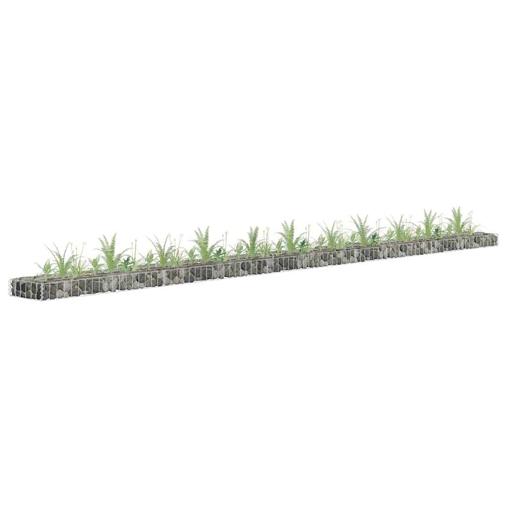 vidaXL Gabion Raised Bed Galvanised Steel 450x30x10 cm 1