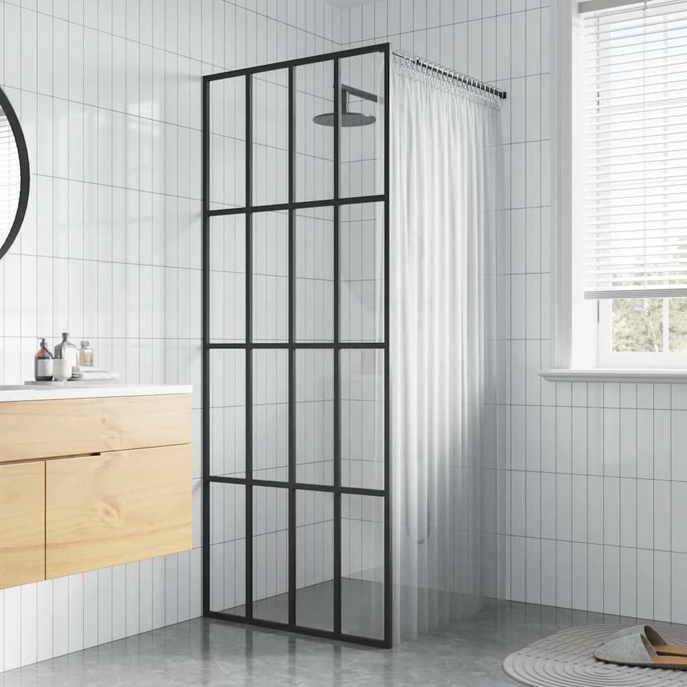 Walk-in Shower Screen Clear Tempered Glass Transparent 90 cm 195 cm