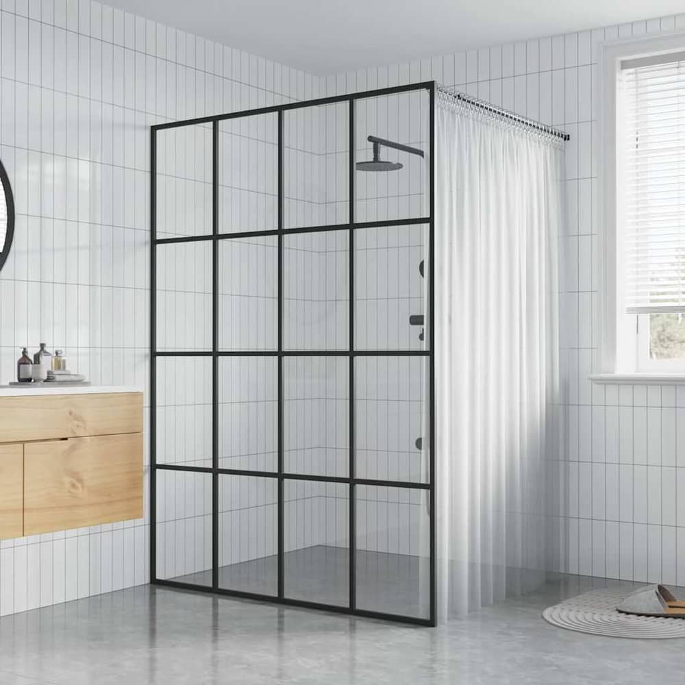 Walk-in Shower Screen Clear Tempered Glass Transparent 140 cm 195 cm
