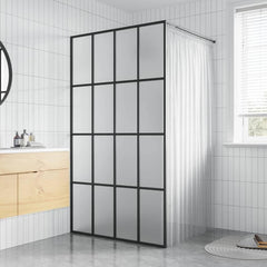 Walk-in Shower Screen Clear Tempered Glass Frosted white 100 cm 195 cm