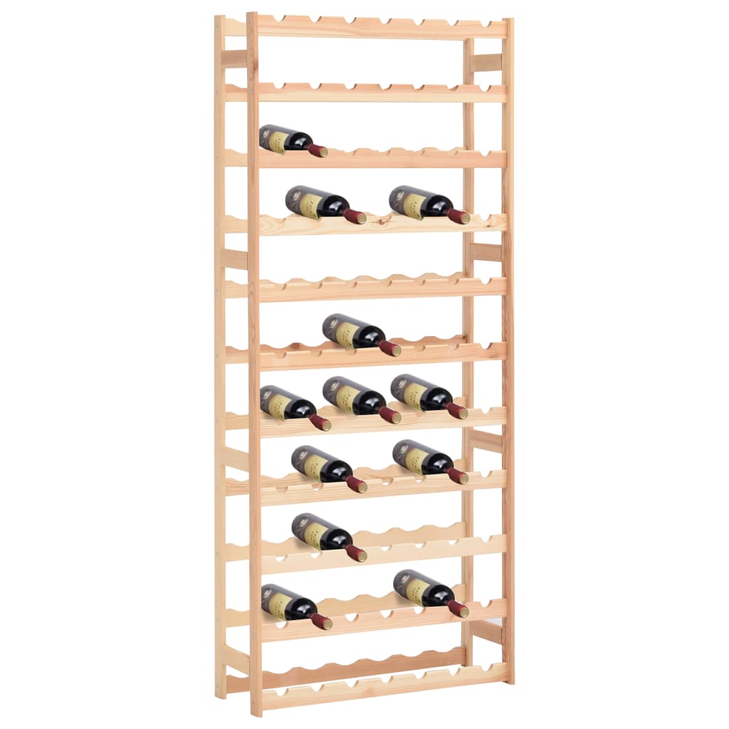 Wine Rack for Bottles Pinewood Natural 77