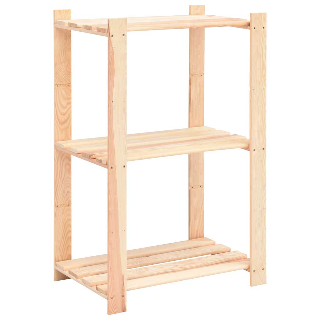 vidaXL 3-Tier Storage Rack 60x38x90 cm Solid Pinewood 150 kg 1