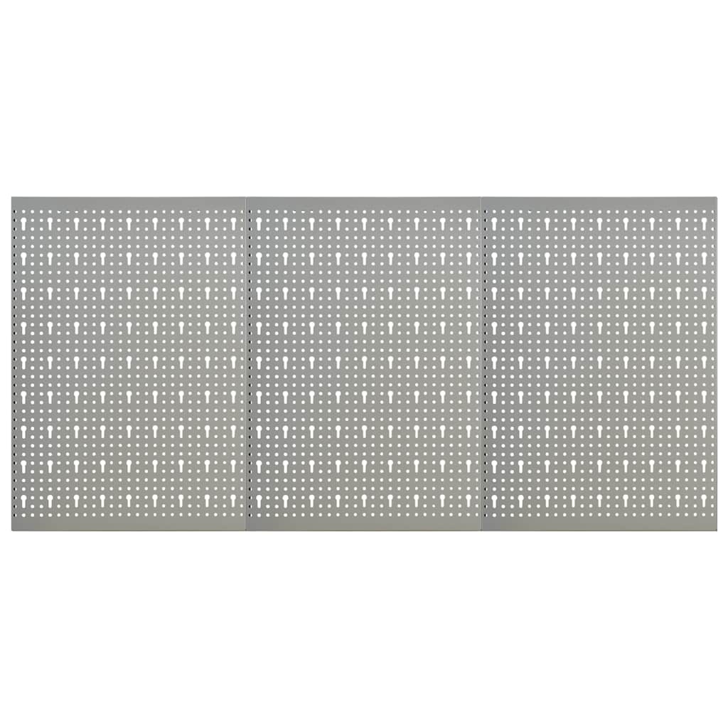 vidaXL Wall-mounted Peg Boards 3 pcs 40x58 cm Steel 1