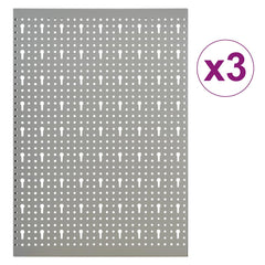 vidaXL Wall-mounted Peg Boards 3 pcs 40x58 cm Steel 3