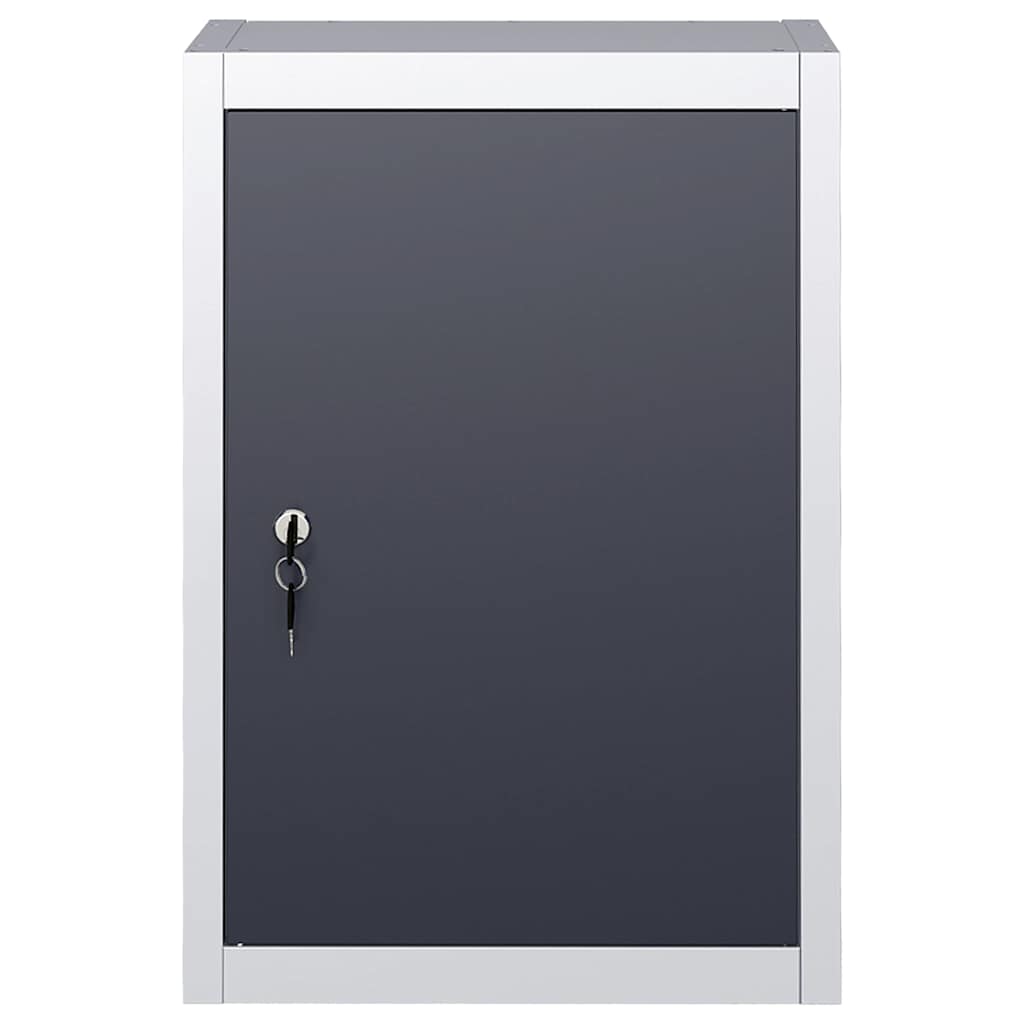 Wall Mounted Tool Cabinet Industrial Style Metal Grey and Black 40 x 19 x 60 cm