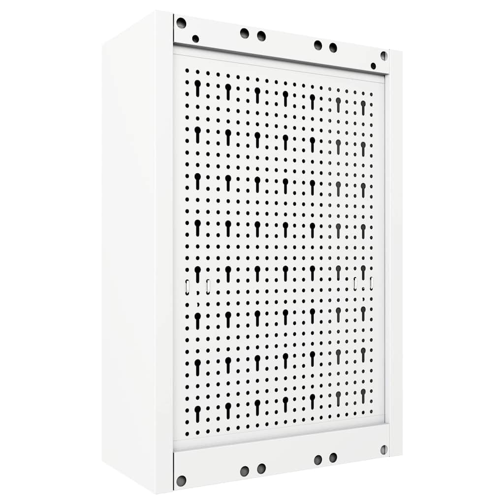Wall Mounted Tool Cabinet Industrial Style Metal Grey and Black 40 x 19 x 60 cm