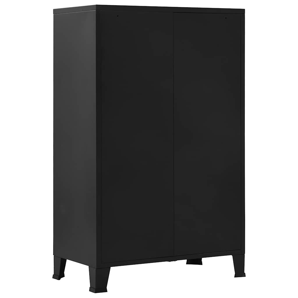 145355 vidaXL Office Cabinet with Mesh Doors Industrial Black 75x40x120 cm Steel 2