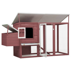 Outdoor Chicken Cage Hen House with 1 Egg Cage Wood Brown
