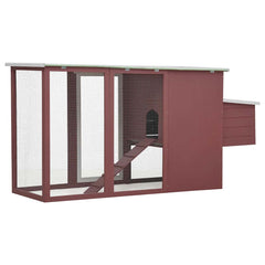 Outdoor Chicken Cage Hen House with 1 Egg Cage Wood Brown