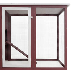 Outdoor Chicken Cage Hen House with 1 Egg Cage Wood Brown