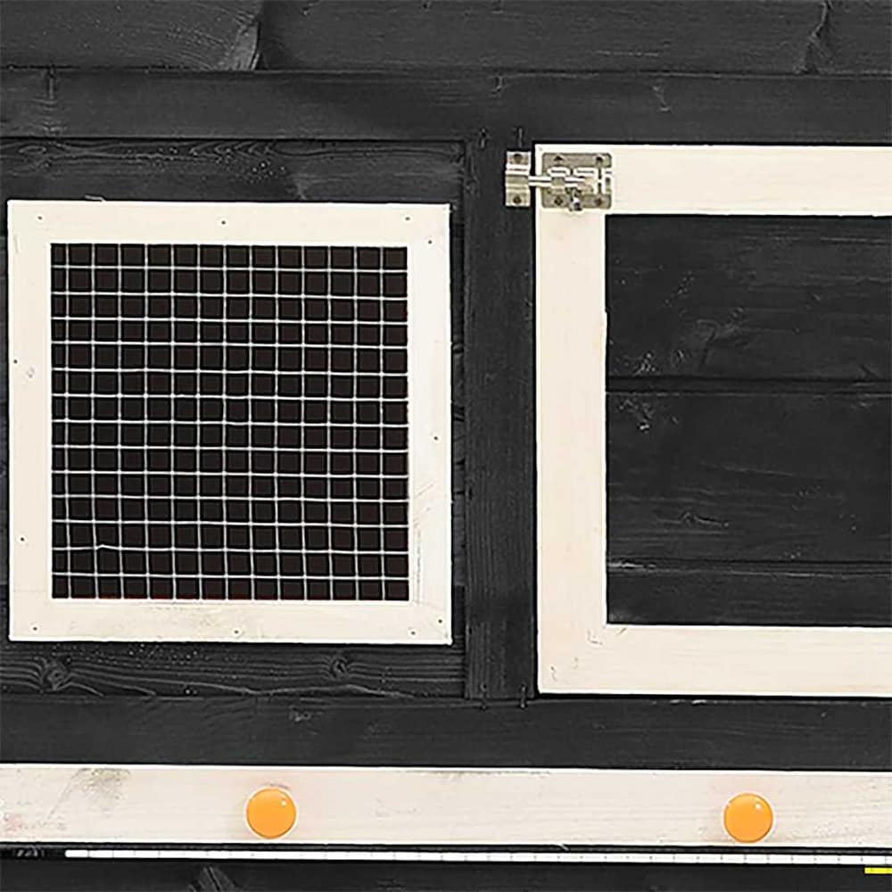 Rabbit Hutch 140x63x120 cm Solid Firwood Grey and white