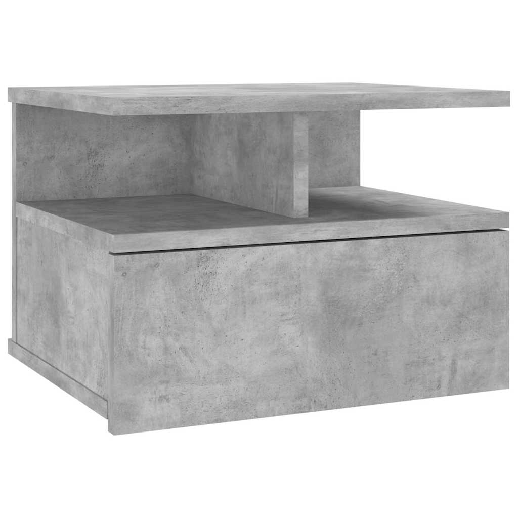 vidaXL Floating Nightstand Concrete Grey 40x31x27cm Engineered Wood 2