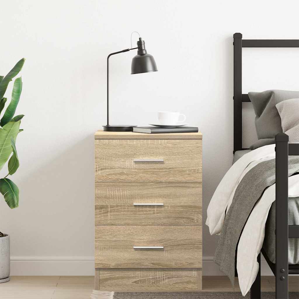 vidaXL Bedside Cabinet | Sonoma Oak | Engineered Wood | Smooth Sliding 3
