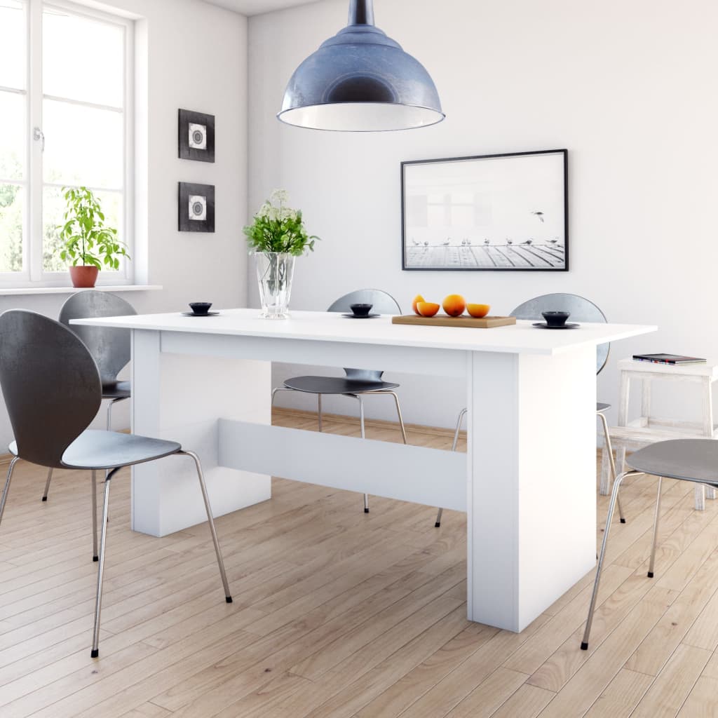 vidaXL Dining Table White 180x90x76 cm Engineered Wood 1