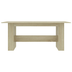 vidaXL Dining Table Sonoma Oak 180x90x76 cm Engineered Wood 4