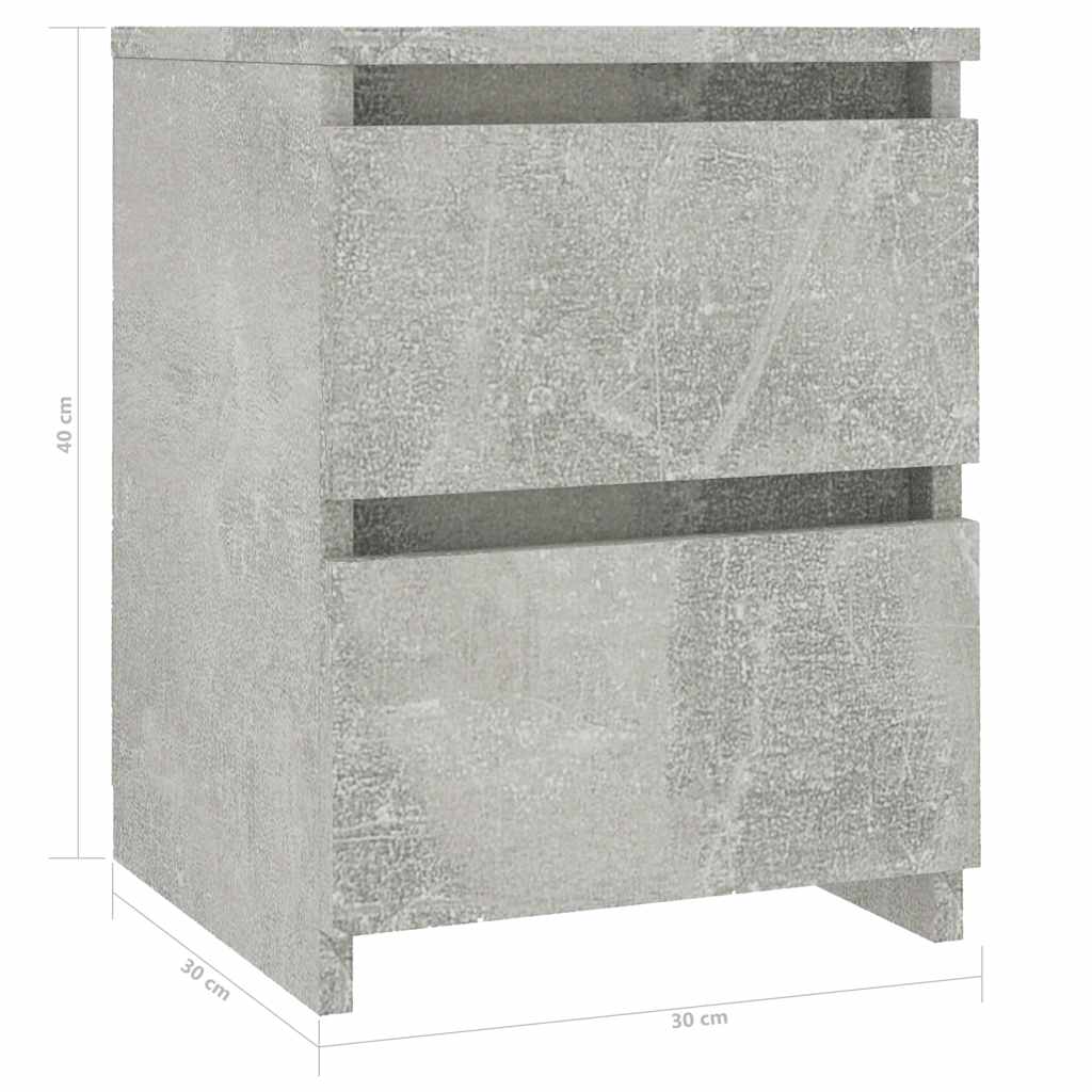 800521 vidaXL Bedside Cabinet Concrete Grey 30x30x40 cm Engineered Wood 6