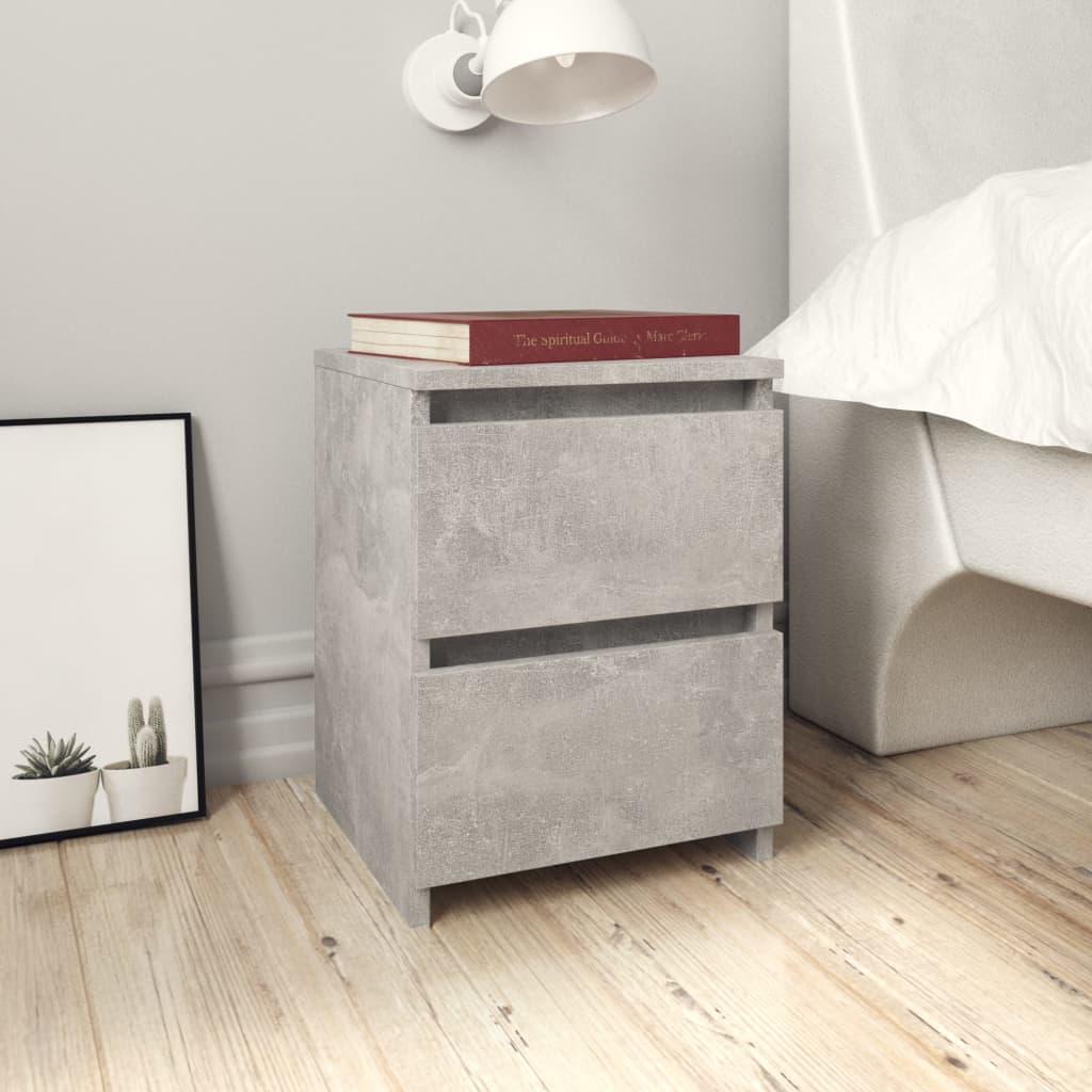800521 vidaXL Bedside Cabinet Concrete Grey 30x30x40 cm Engineered Wood 1