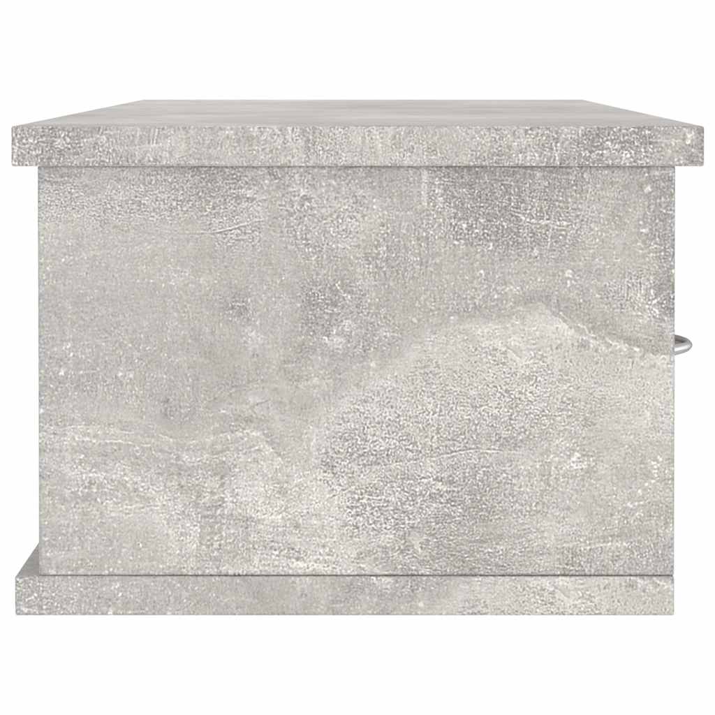 800598 vidaXL Wall-mounted Drawer Shelf Concrete Grey 88x26x18,5 cm Engineered Wood 4