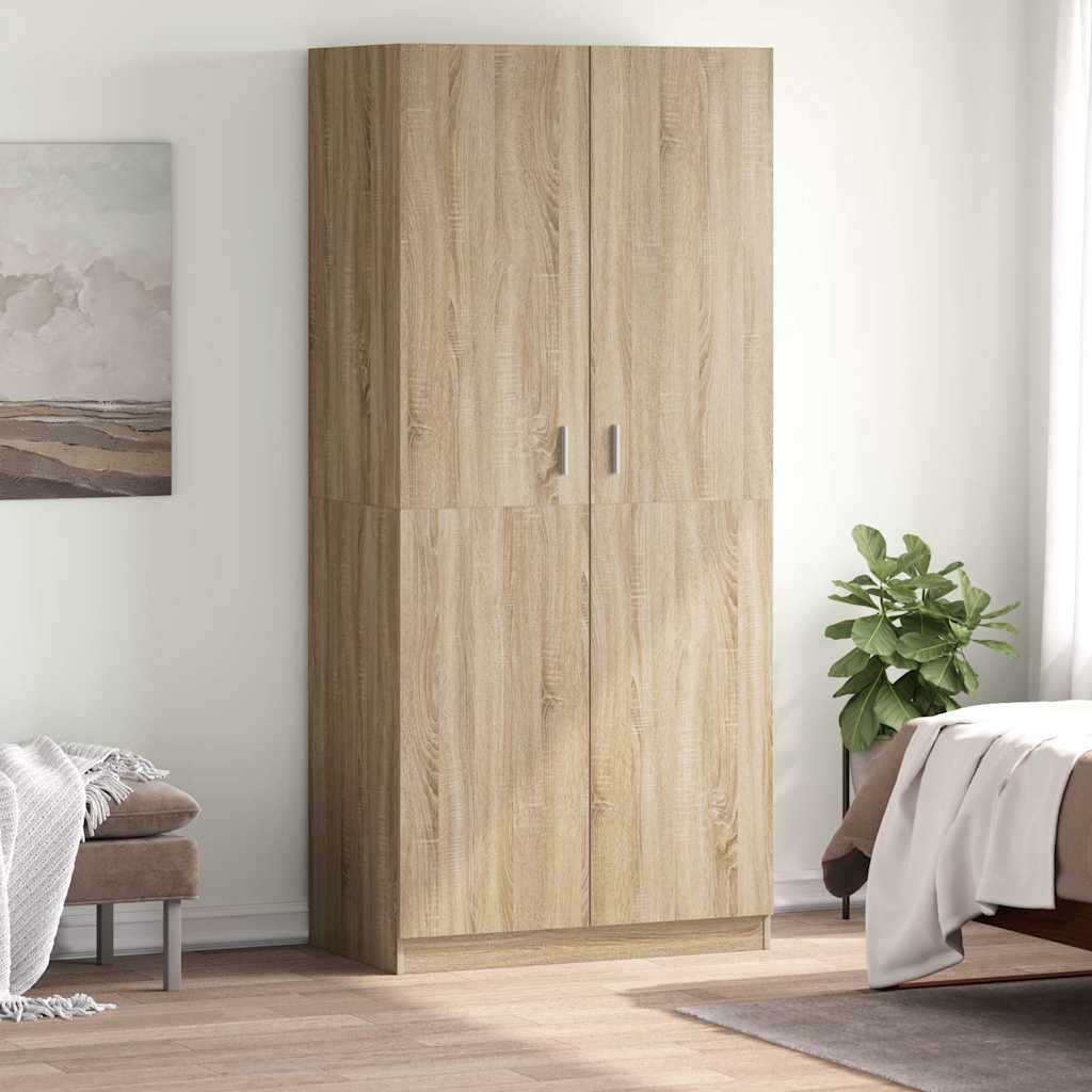 Wardrobe 90x52x200 cm Engineered Wood Sonoma oak