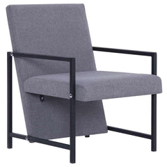 vidaXL Armchair with Chrome Feet Light Grey Fabric 2