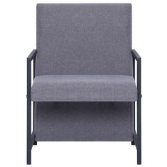 vidaXL Armchair with Chrome Feet Light Grey Fabric 3