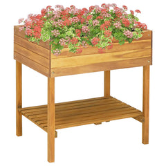 Raised Garden Planter Solid Acacia Wood 78.5 cm 78.5 cm 58.5 cm